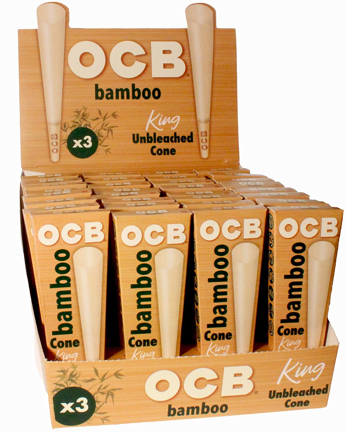OCB Bamboo Unbleached Cones 1-1/4 & Kingsize