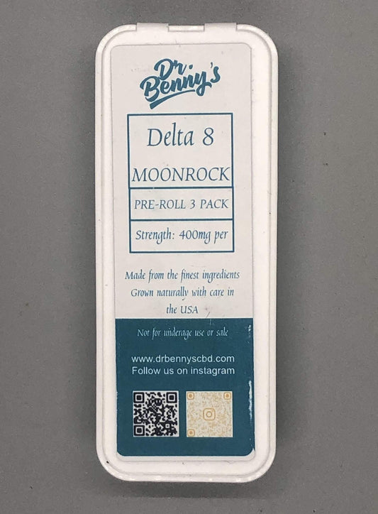 Dr Benny's Delta 8 Top Shelf Moonrock Prerolls - 3 Per Pack - Total 1200MG 5 packs Display