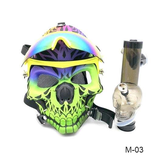 ZTCSMOKE Designer Gas Masks Assorted Skull Designs with Acrylic Tube