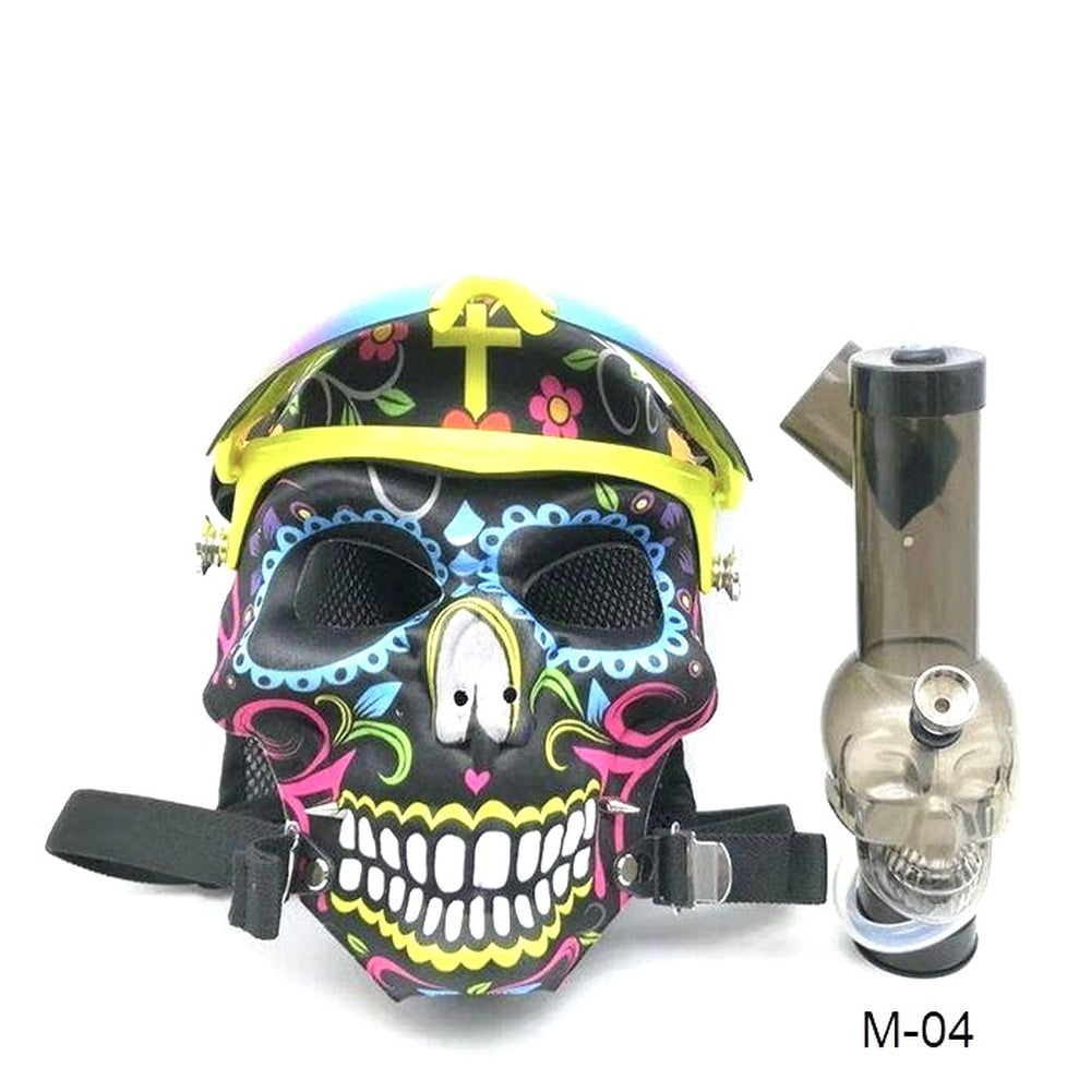 ZTCSMOKE Designer Gas Masks Assorted Skull Designs with Acrylic Tube