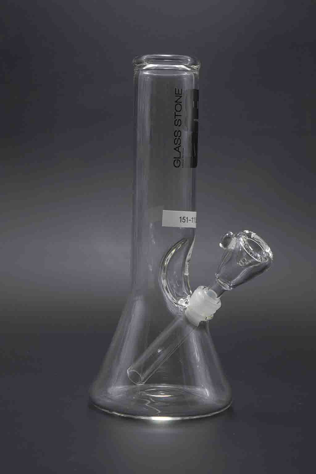 Glass Stone Water Pipes - 9"-10" 50mm Silver Fumed Beaker Bottom