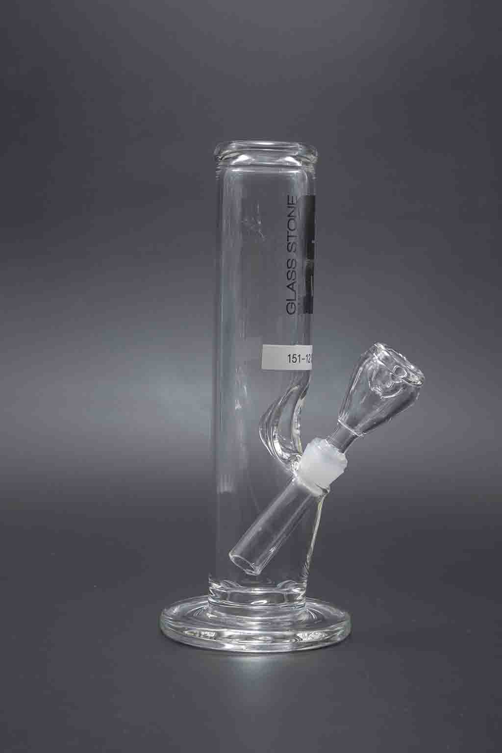 Glass Stone Water Pipes - 9"-10" 50mm Silver Fumed Straight Tube