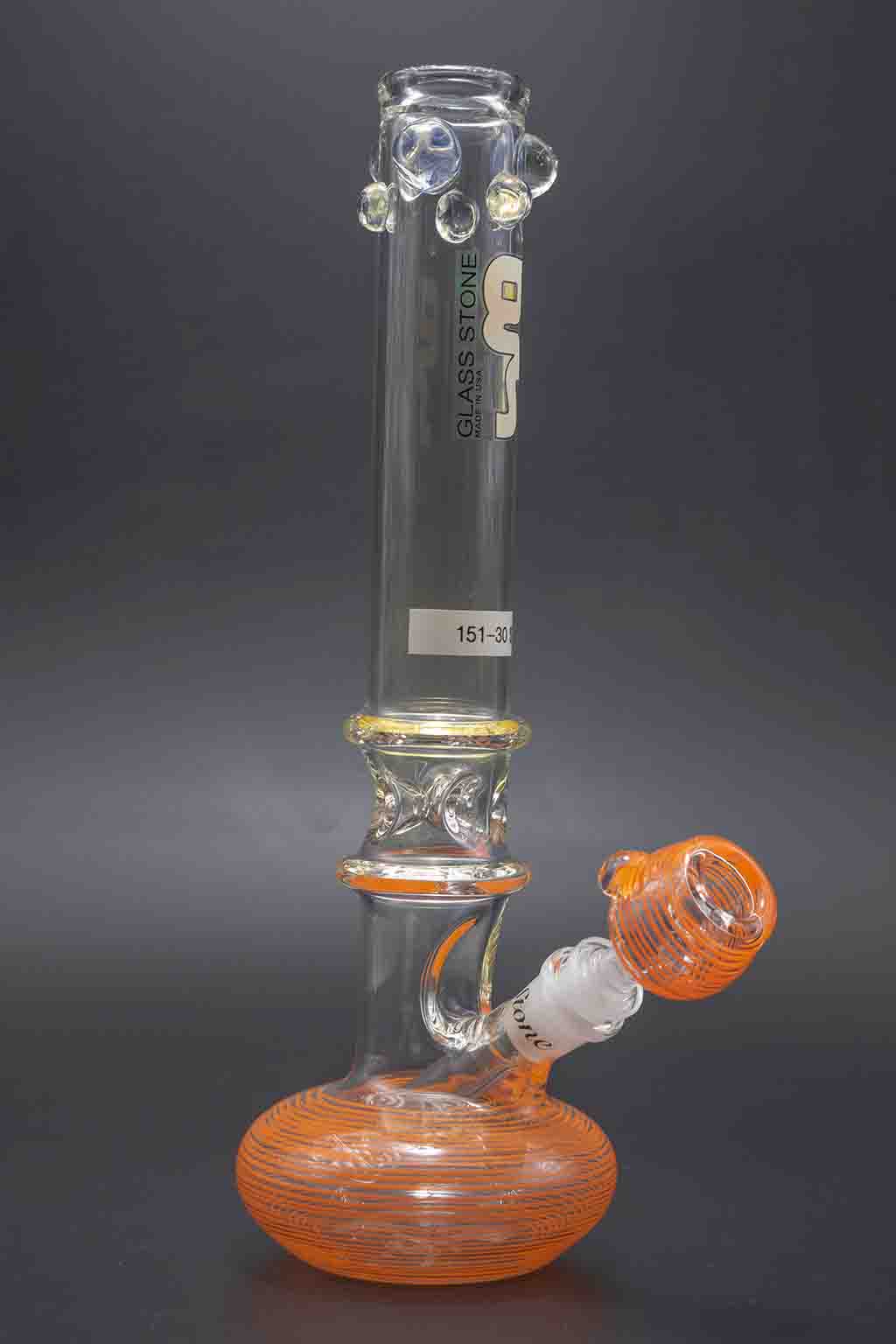 Glass Stone Water Pipes - 38mm Extra Heavy 11"-12" Color Stripped