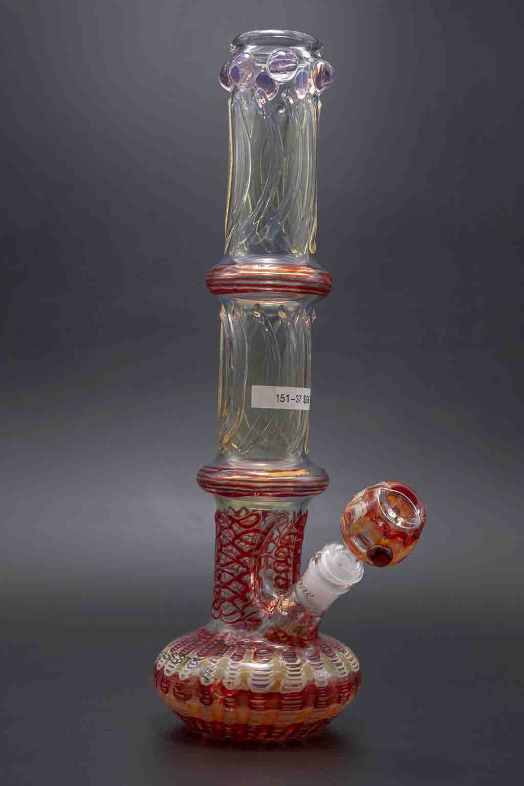 Glass Stone Water Pipes - 46mm Extra Heavy 14"-15" Color Baked Red