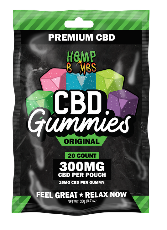 Hemp Bombs Premium CBD Original Gummies 15MG Per Gummy - Multiple Sizes