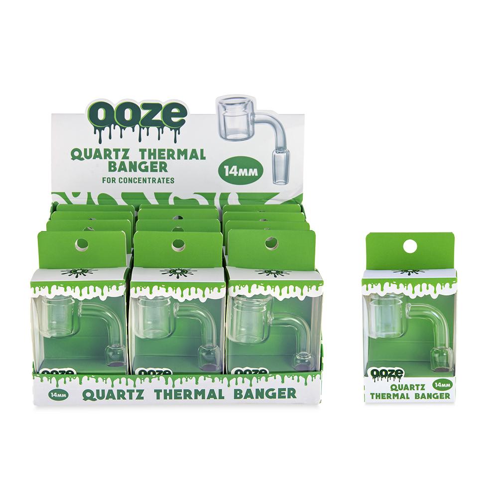 Ooze Quartz Thermal Banger Display - 90 Degree - 14mm - Male - 12ct Display