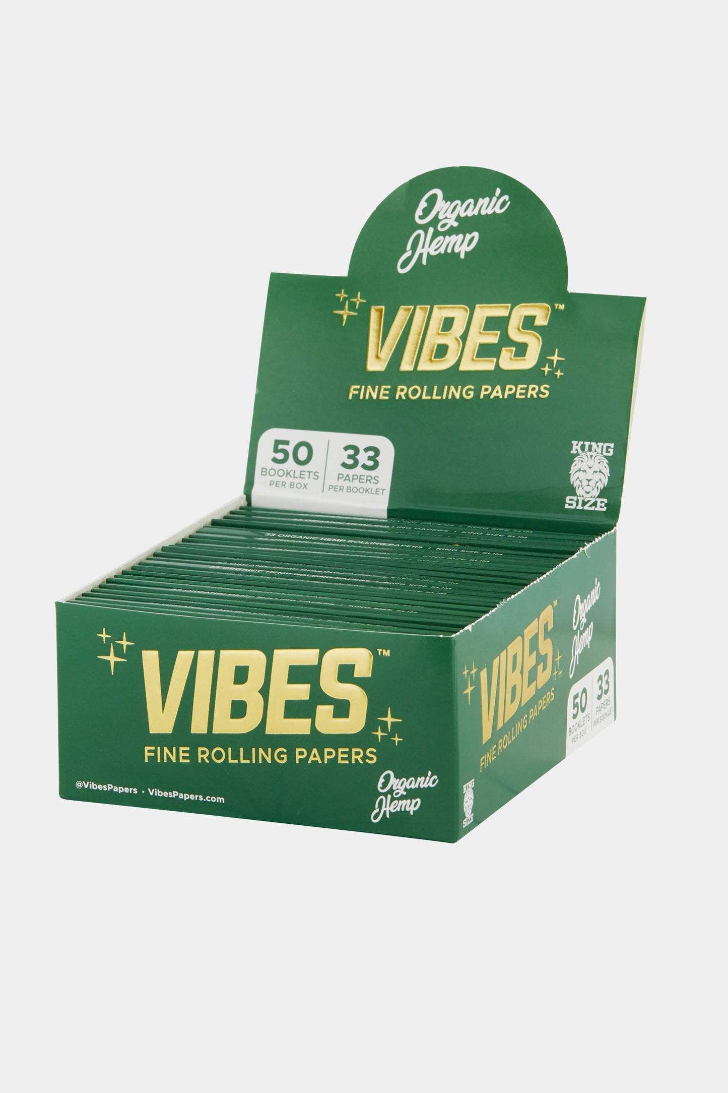 VIBES King Size & 1-1/4" Papers Box - Ultra Thin, Rice, or Hemp