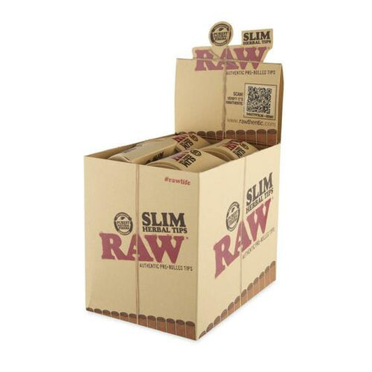 RAWthentic Pre-Rolled Slim Herbal Tips 20 Pack Box