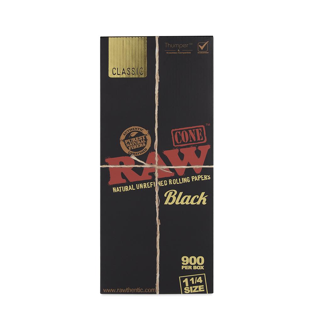 Rawthentic Classic Black 1-1/4 Size Bulk Cones Box - 900Ct