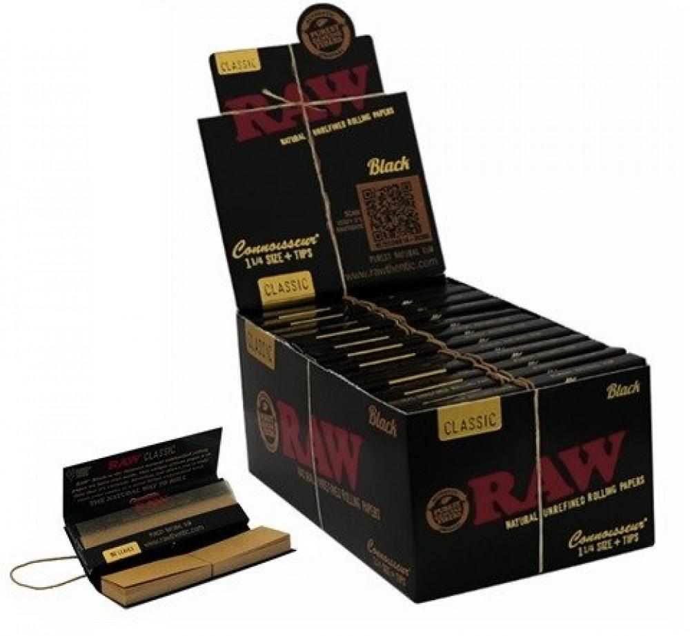 RAWthentic Black Connoisseur King Size | 1¼ With Tips