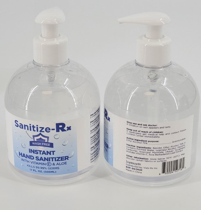 Sanitize RX 75% Rubbing Alcohol Gel Vitamin E & Aloe Vera GEL - 3 Sizes