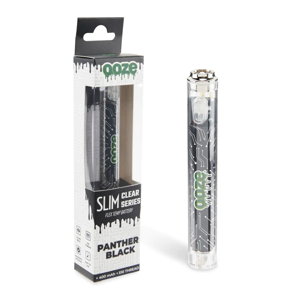 NEW! Ooze Slim Clear Series Transparent 510 Flex Temp Vape 400mAH Battery