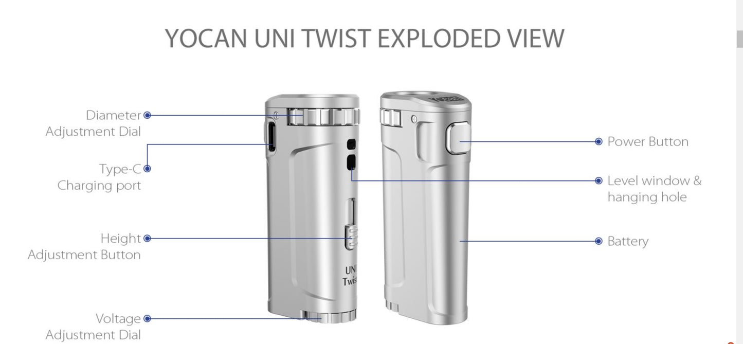Yocan UNI Twist Universal Portable Box Mod