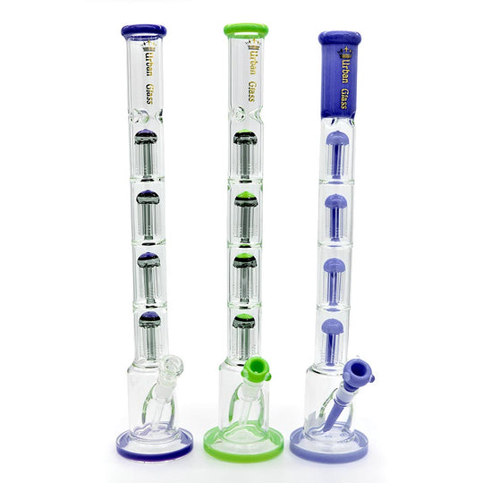 UG 22 Inches Tall Four Tree Cylinder Water Pipe Assorted Colors