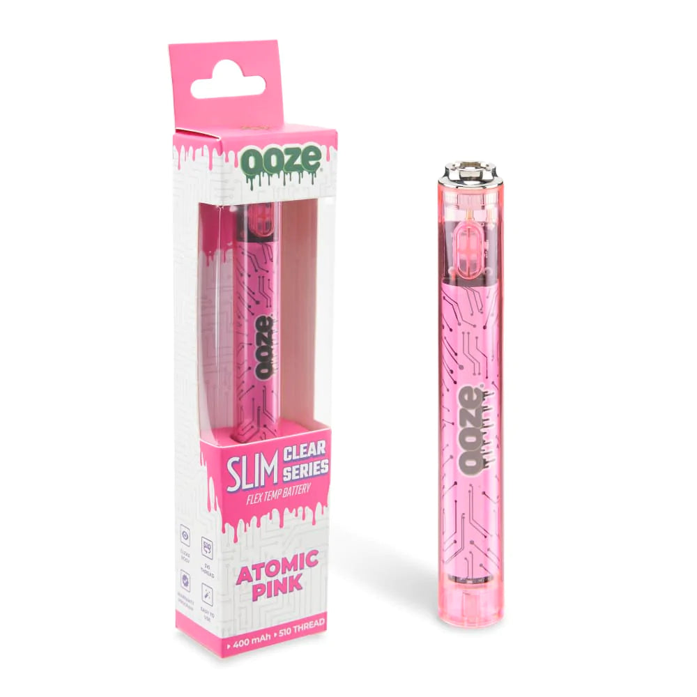 NEW! Ooze Slim Clear Series Transparent 510 Flex Temp Vape 400mAH Battery