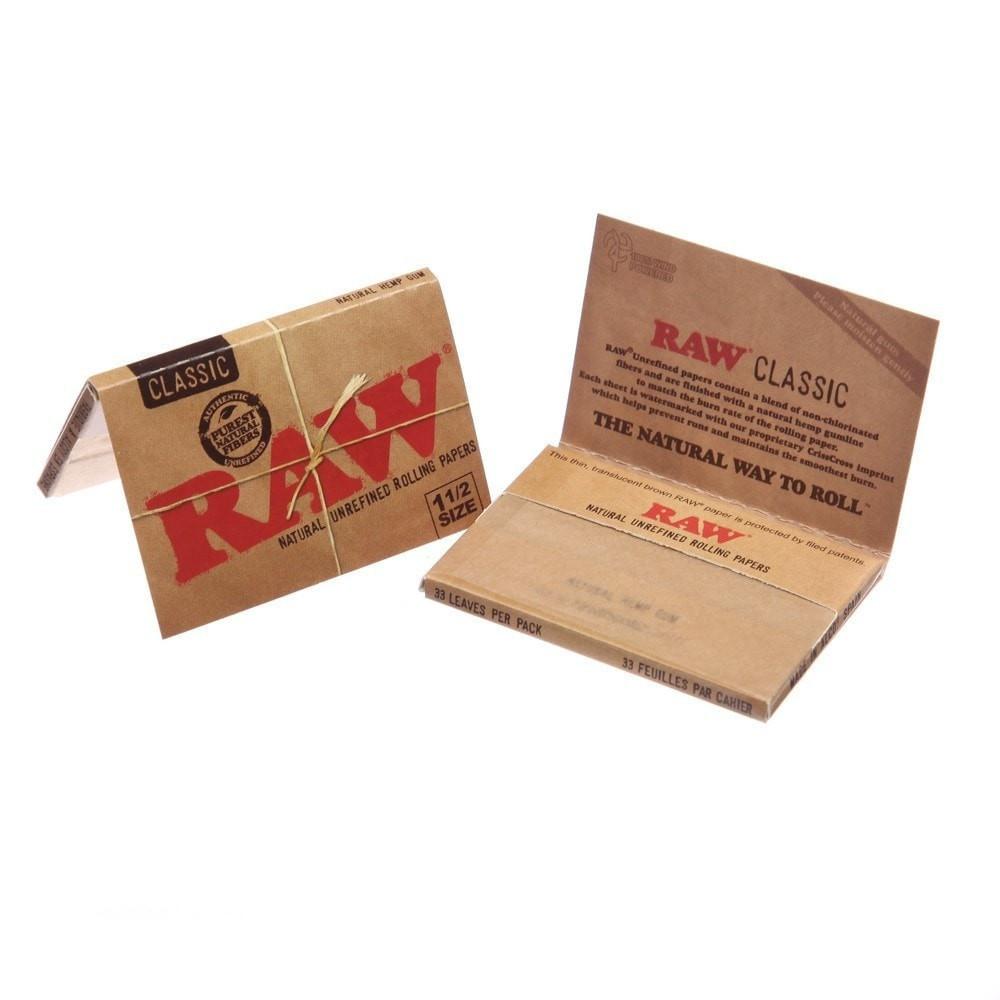 RAWthentic Classic 1 1/2 Size / Raw Organic Hemp 1 1/2 Size - 25 Pack Per Box