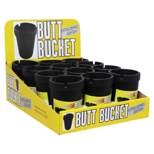 Butt Bucket Self-Extinguishing Car Ashtray - 12 Per Display