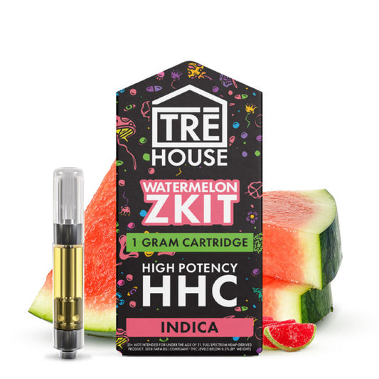 Trehouse Live Resin 1G Cartridge HHC / THC-O Cartridge + D8 + D9 + D10 / High Potency HHC Watermelon Zkit