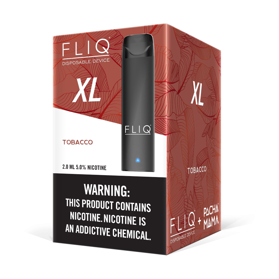 FLIQ + Pachamama 5% 50MG Tobacco Disposable Vape XL 800 Puffs 10ct/Pack