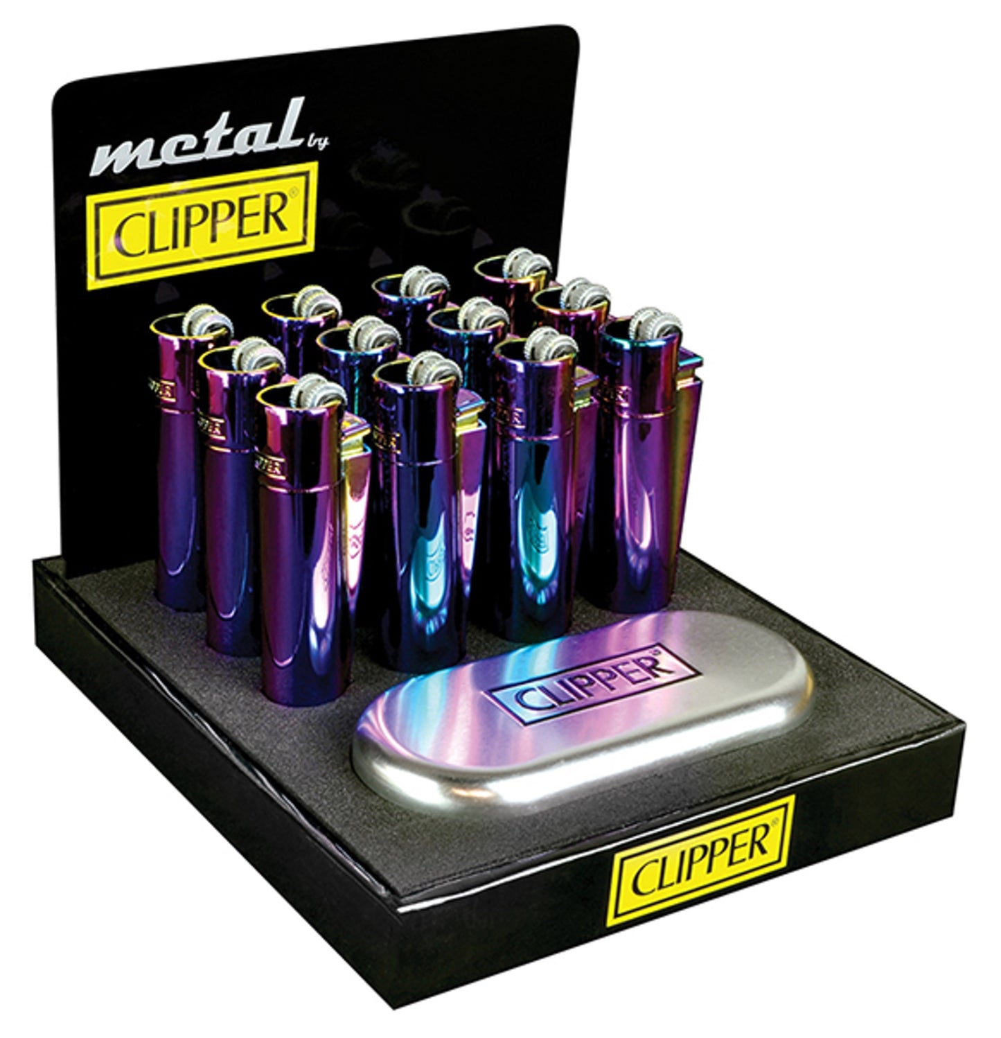 Clipper Full Metal Lighter 12 Counts Display