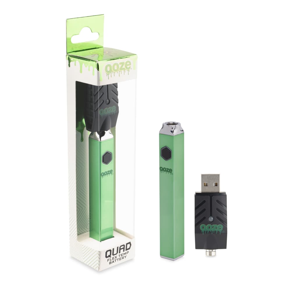 Ooze QUAD 510T Square Vape Battery 500mAh with USB Smart Charger with USB C Charging