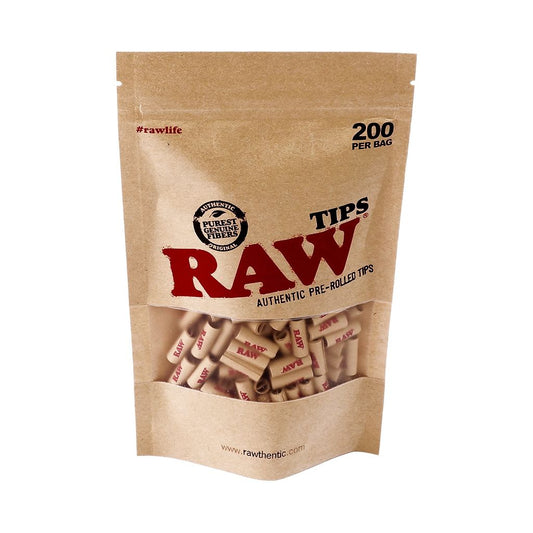 RAWthentic Unrefined Pre-Rolled Rolling Tips - 200 Per Bag