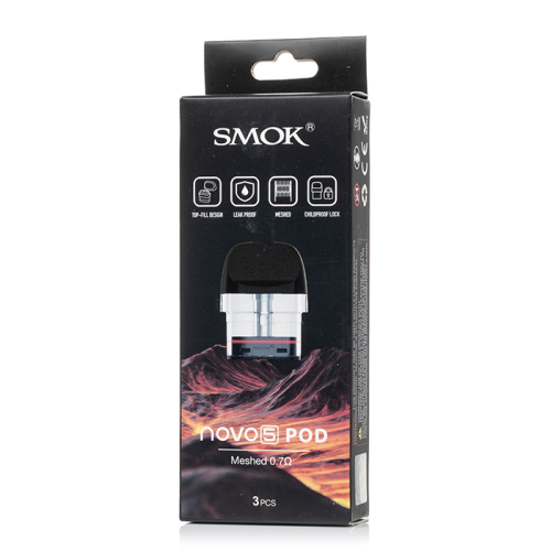 SmokTech Novo 5 Mesh MTL 0.7ohm Replacement Pods 3 Counts Per Pack