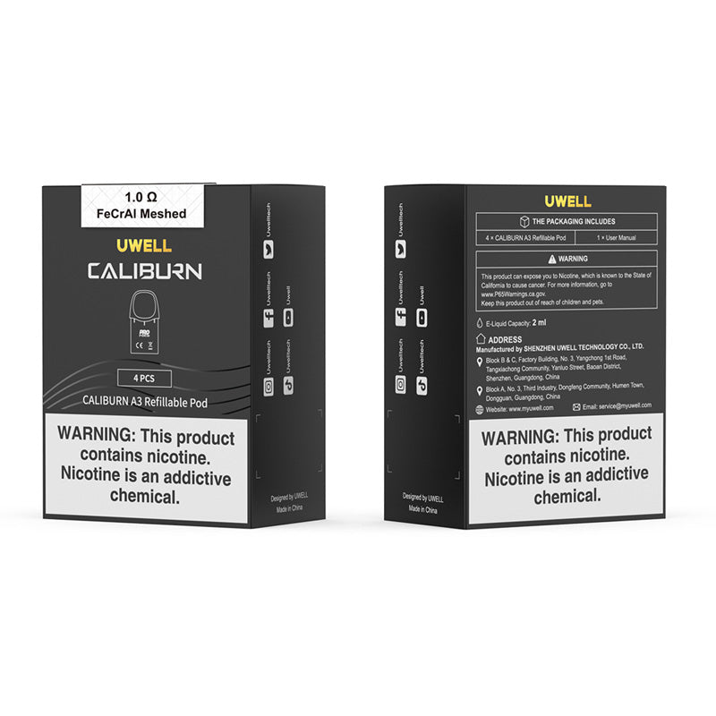 Uwell Caliburn A3 Replacment Pods 1.0ohm 4 counts/Pack