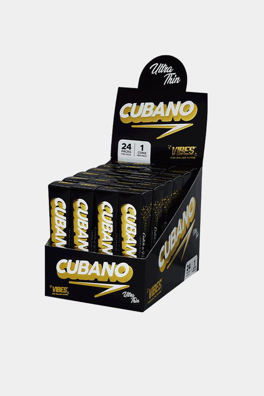 VIBES Cubano Cones Box - King Size - 24 Pack - Ultra Thin - Rice - Hemp